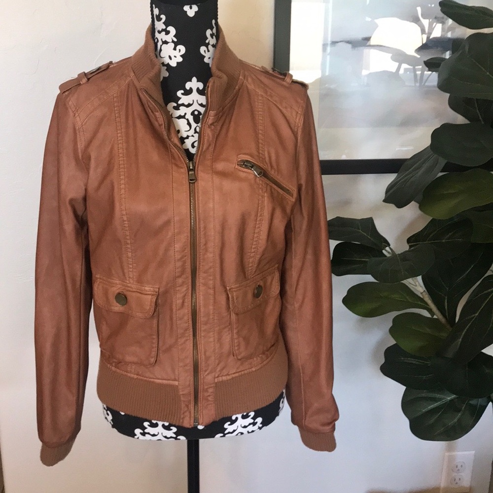Xhileration Faux Leather Moto Jacket Size L